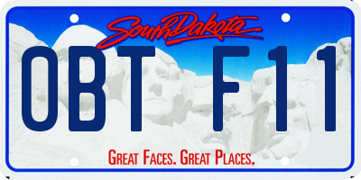 SD license plate 0BTF11