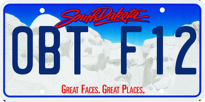 SD license plate 0BTF12