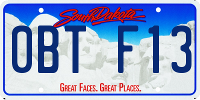 SD license plate 0BTF13