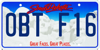 SD license plate 0BTF16