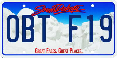 SD license plate 0BTF19