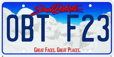 SD license plate 0BTF23
