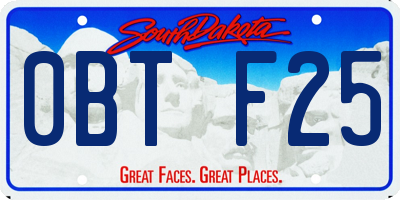 SD license plate 0BTF25