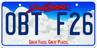 SD license plate 0BTF26