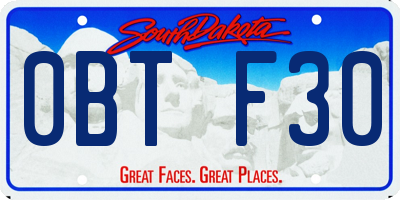 SD license plate 0BTF30