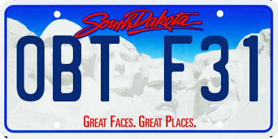 SD license plate 0BTF31