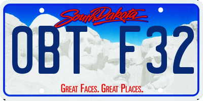 SD license plate 0BTF32