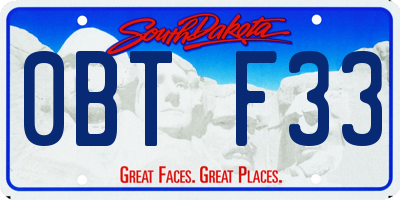 SD license plate 0BTF33