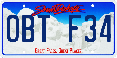 SD license plate 0BTF34