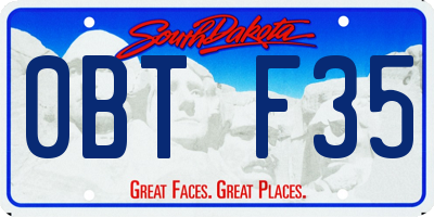 SD license plate 0BTF35