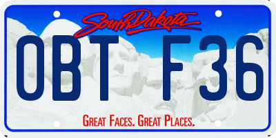 SD license plate 0BTF36