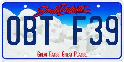 SD license plate 0BTF39