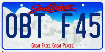 SD license plate 0BTF45