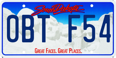 SD license plate 0BTF54