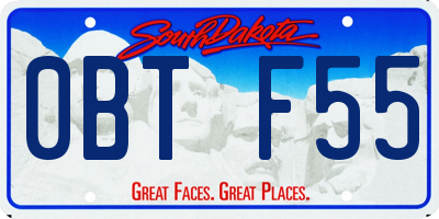 SD license plate 0BTF55