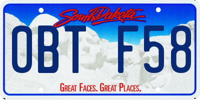SD license plate 0BTF58