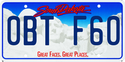 SD license plate 0BTF60