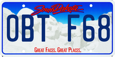 SD license plate 0BTF68