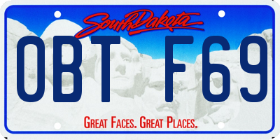 SD license plate 0BTF69