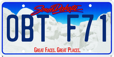 SD license plate 0BTF71