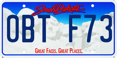 SD license plate 0BTF73