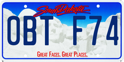 SD license plate 0BTF74