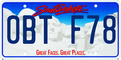 SD license plate 0BTF78