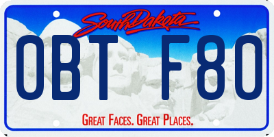 SD license plate 0BTF80