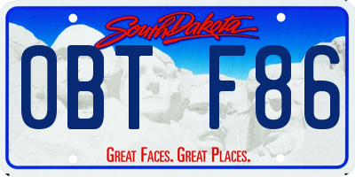 SD license plate 0BTF86