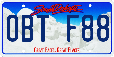 SD license plate 0BTF88