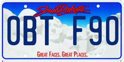 SD license plate 0BTF90