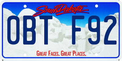 SD license plate 0BTF92