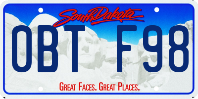 SD license plate 0BTF98