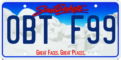 SD license plate 0BTF99