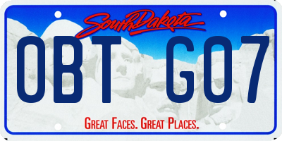 SD license plate 0BTG07
