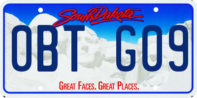 SD license plate 0BTG09