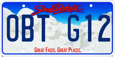 SD license plate 0BTG12
