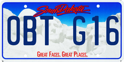 SD license plate 0BTG16