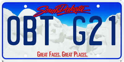 SD license plate 0BTG21