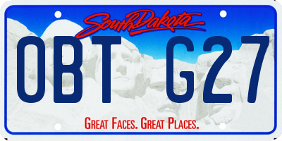 SD license plate 0BTG27