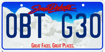 SD license plate 0BTG30