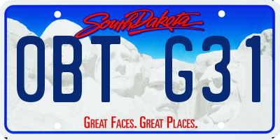 SD license plate 0BTG31