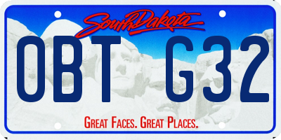 SD license plate 0BTG32