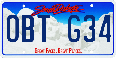SD license plate 0BTG34