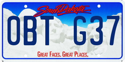 SD license plate 0BTG37
