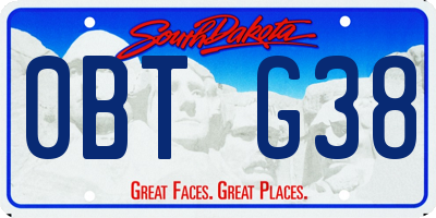 SD license plate 0BTG38