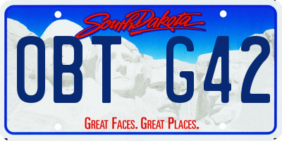 SD license plate 0BTG42