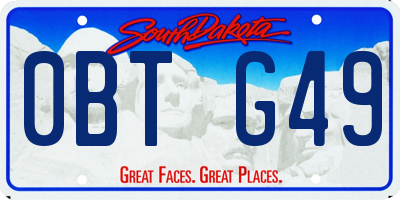 SD license plate 0BTG49