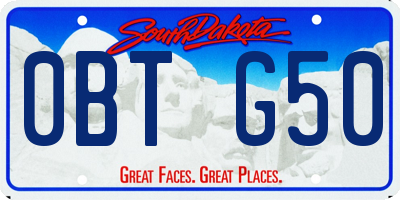 SD license plate 0BTG50