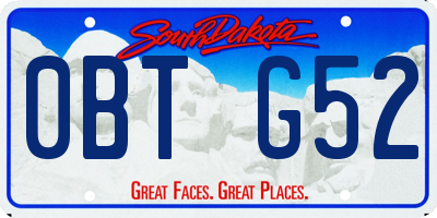 SD license plate 0BTG52